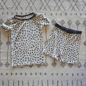 Little Sleepies Black and White Leopard Kids Pajama Set